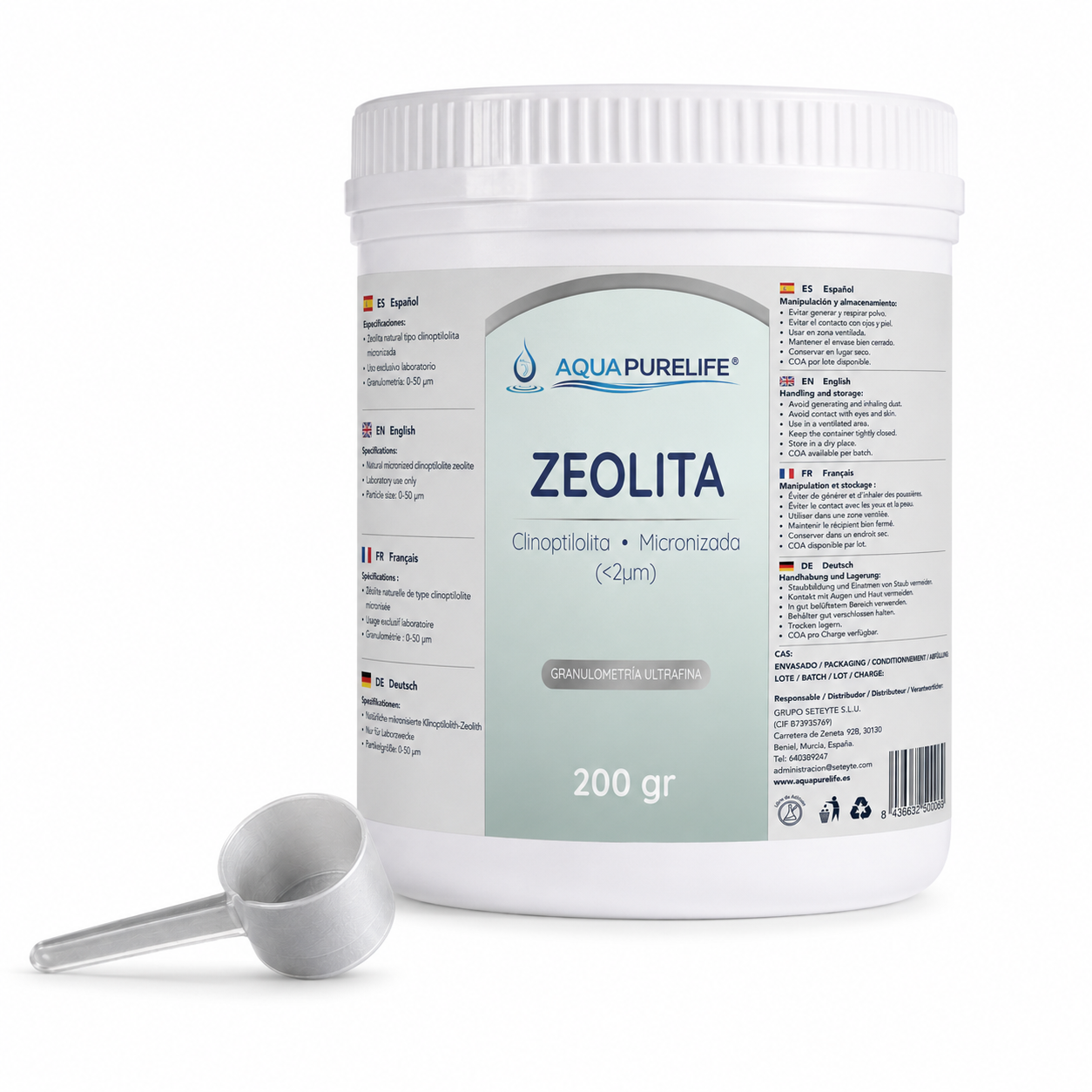 Zeolita en polvo