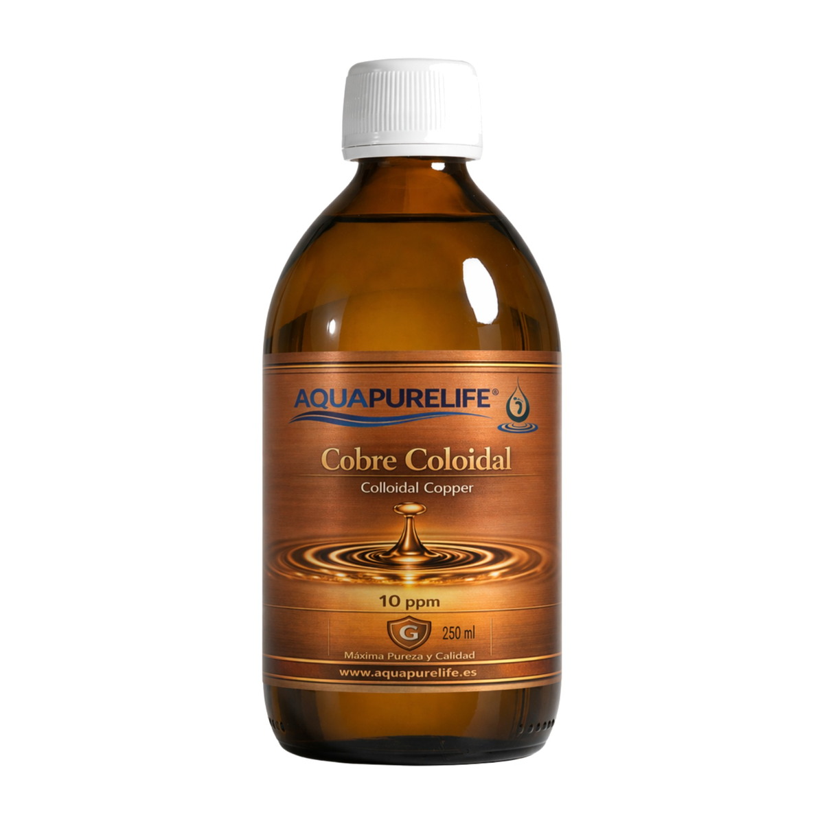 Colloidal copper 10 ppm in amber glass – Aquapurelife