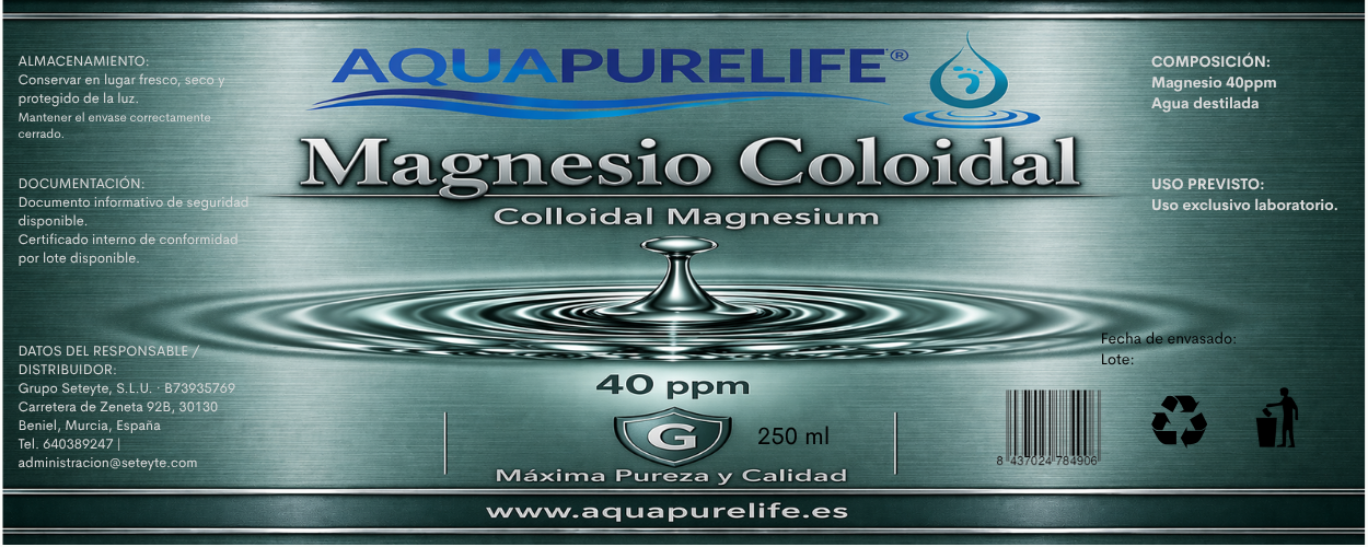 Magnesio Coloidal – Vidrio Ámbar con Tapón Medidor | GaiaVitae