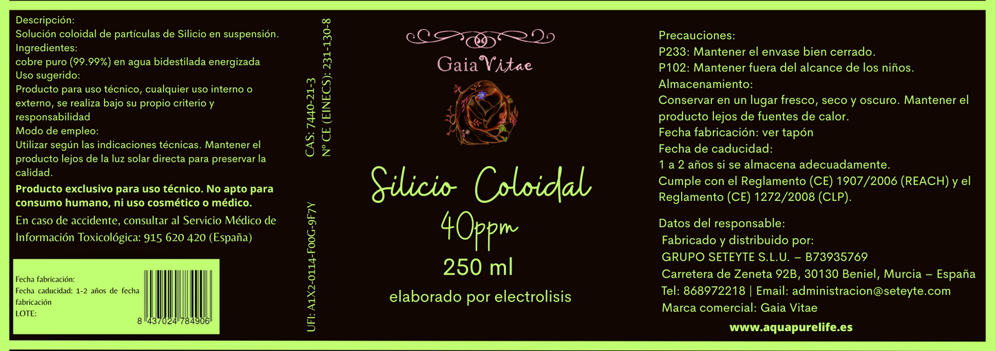 Silicium colloïdal – Verre ambré | Aquapurelife