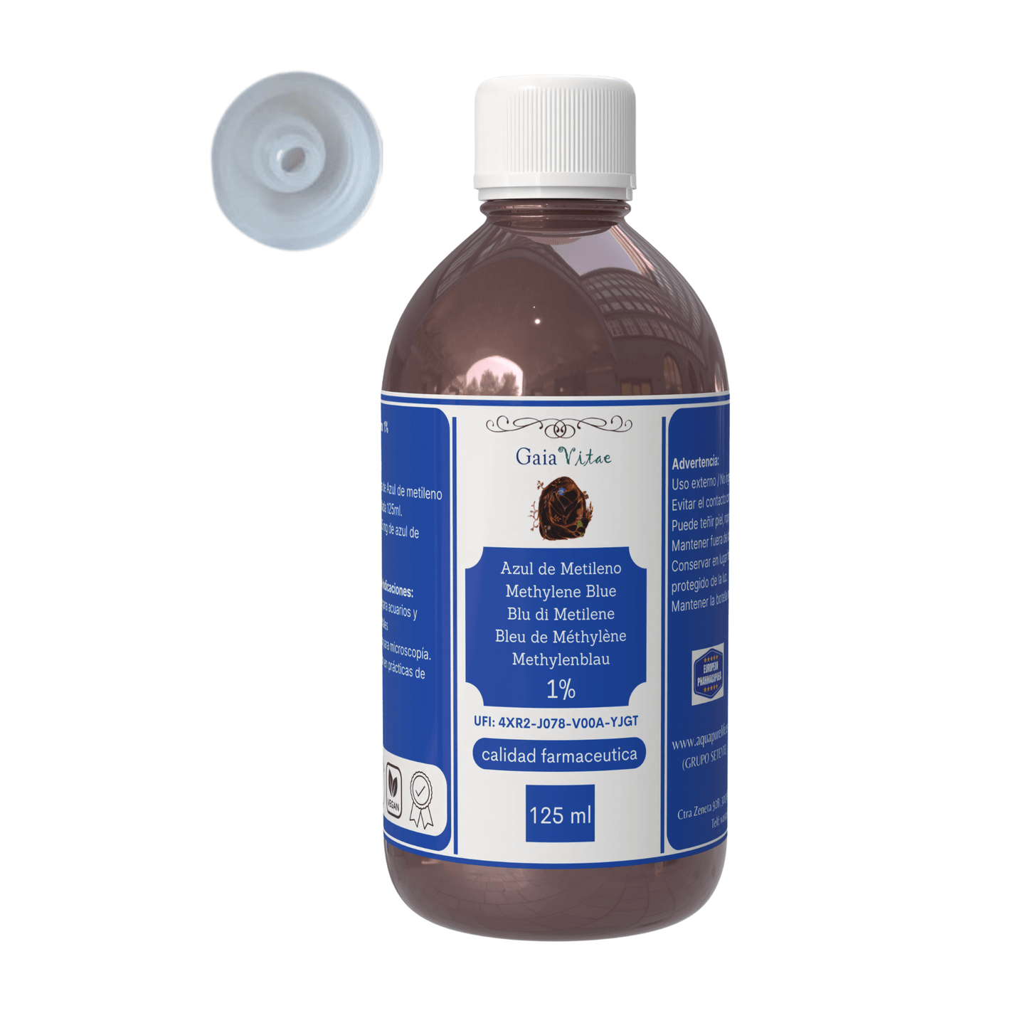 Azul de Metileno 1%| Vidrio Azul con Cuentagotas | Aquapurelife - aquapurelife