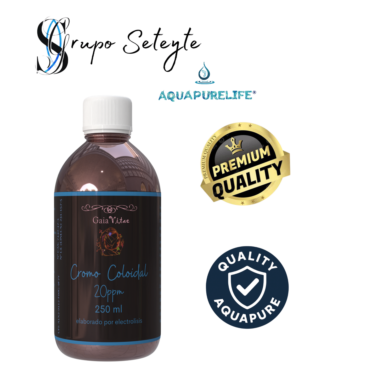 Chrome colloïdal 20 ppm – Verre opaque | Aquapurelife