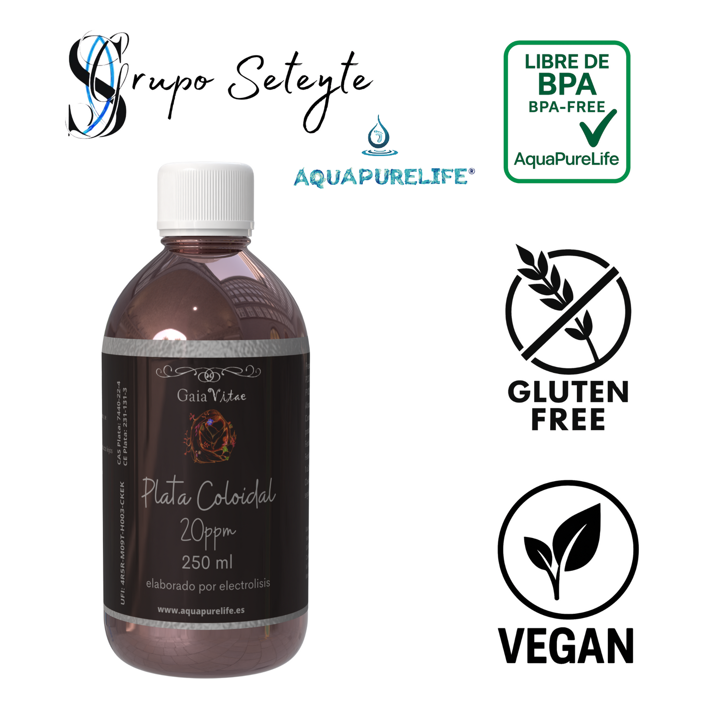 Argent colloïdal – Verre ambré avec bouchon doseur | Aquapurelife