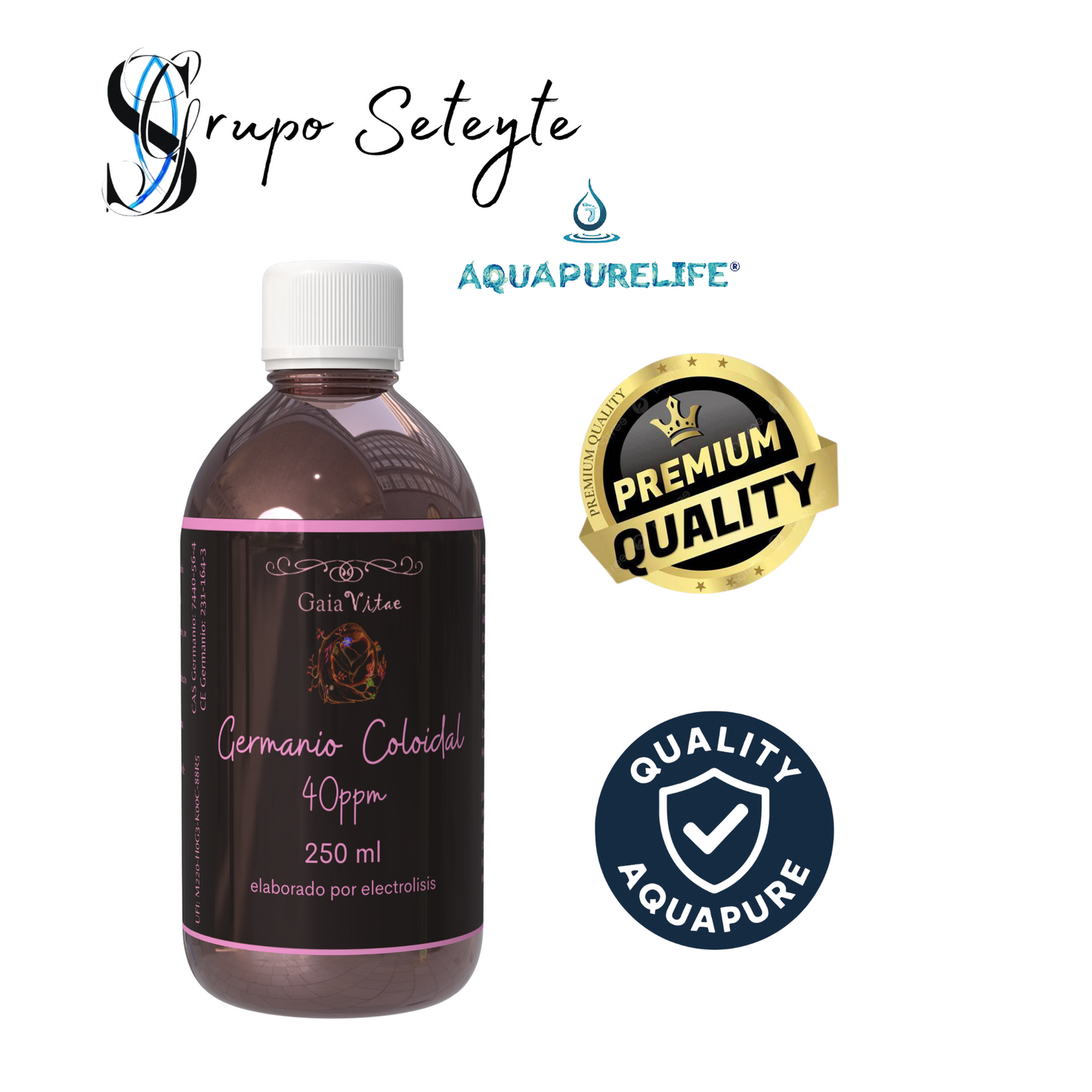 Germanium colloïdal 40 ppm – Verre ambré | Aquapurelife