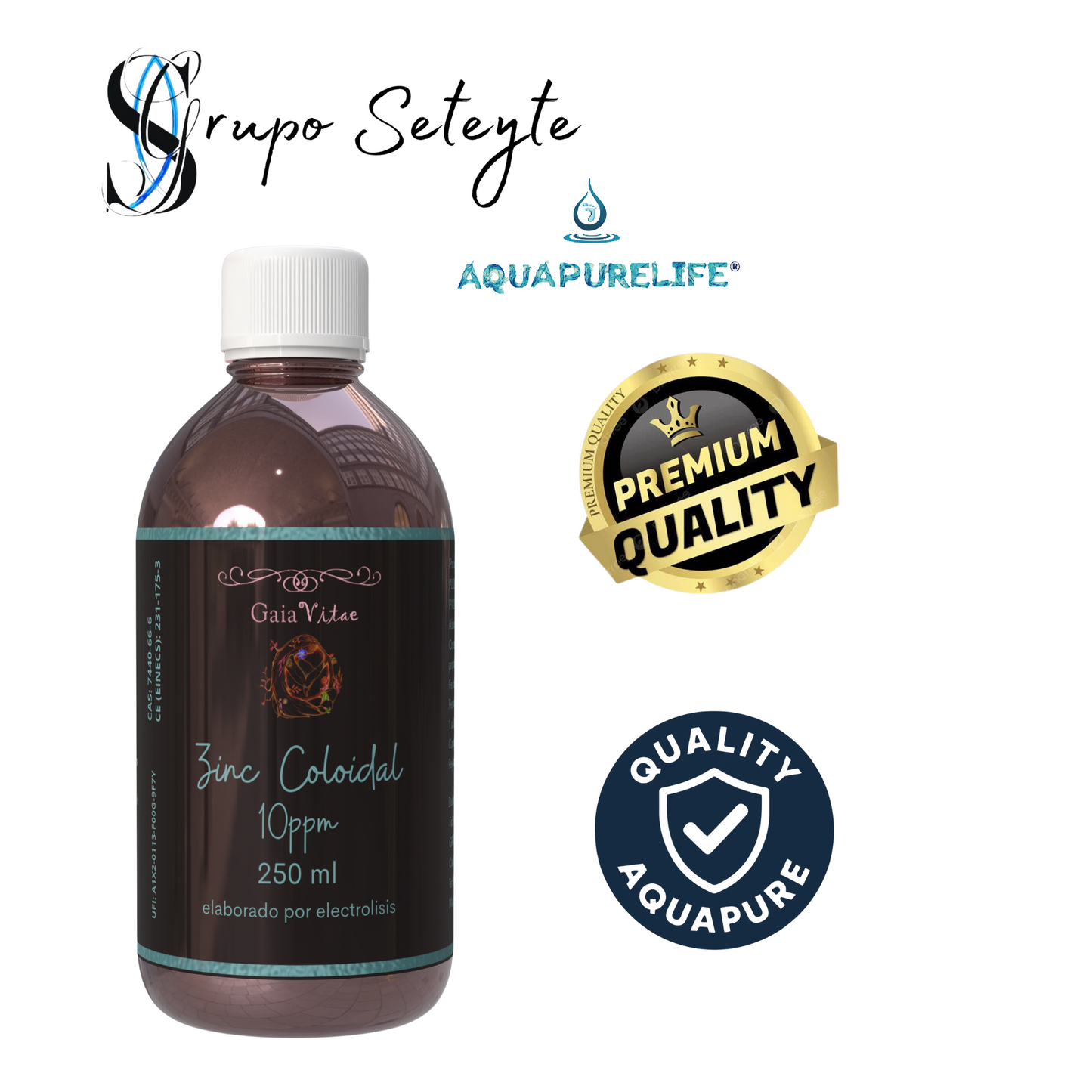 Zinc colloïdal – Verre ambré avec bouchon doseur | Aquapurelife