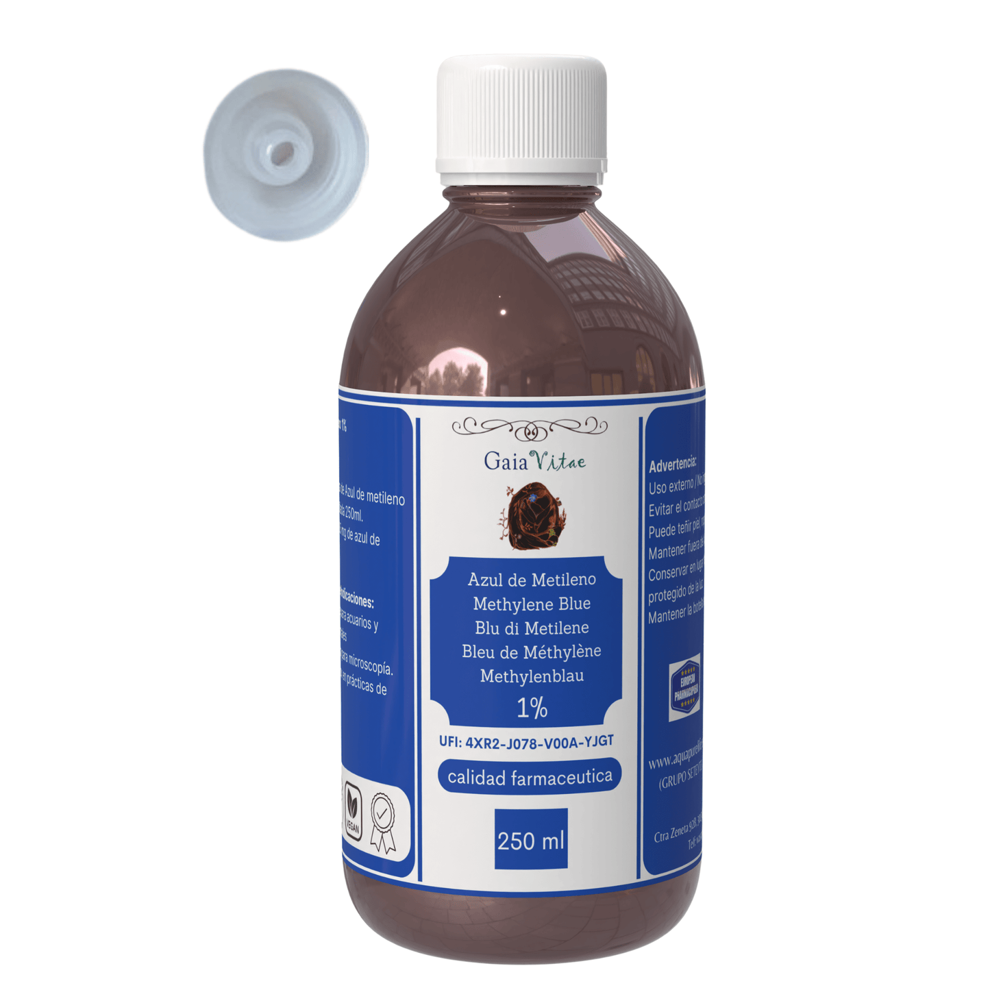 Azul de Metileno 1%| Vidrio Azul con Cuentagotas | Aquapurelife - aquapurelife