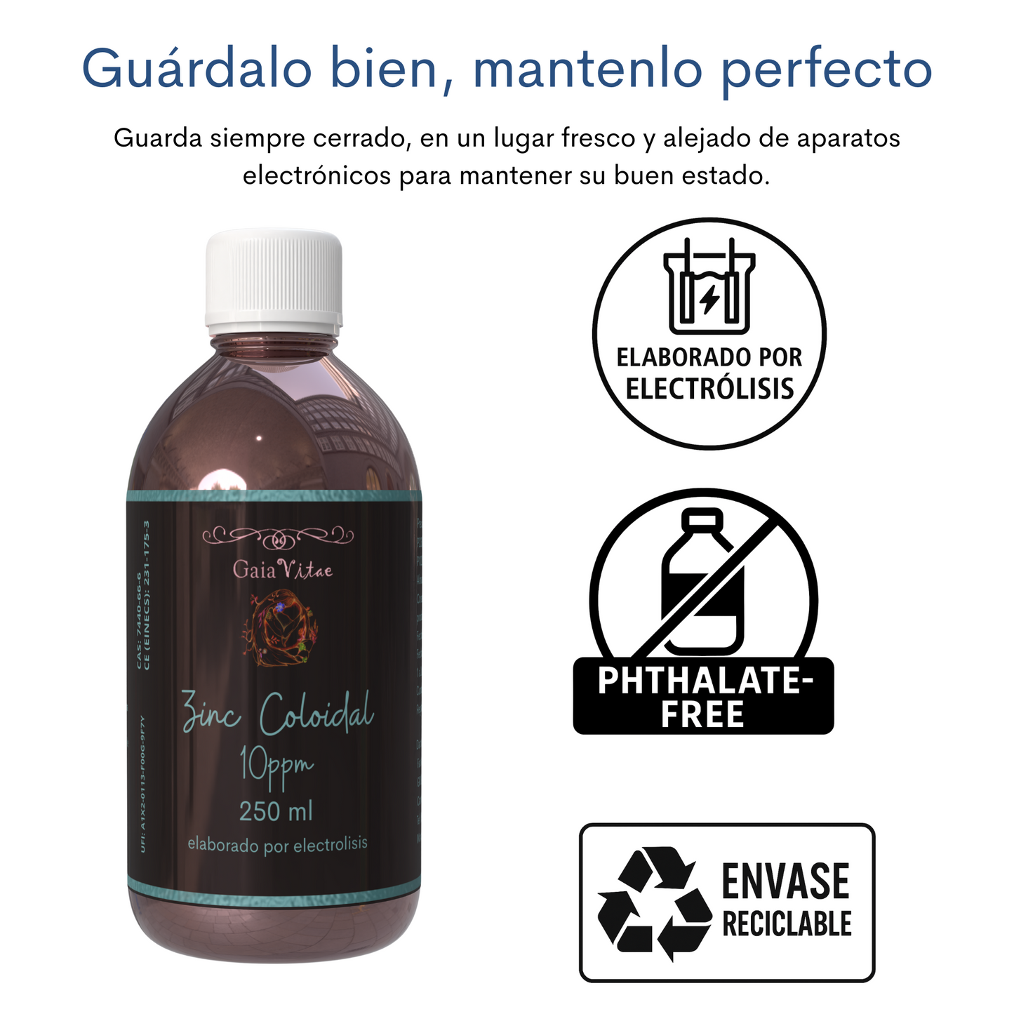 Zinc colloïdal – Verre ambré avec bouchon doseur | Aquapurelife