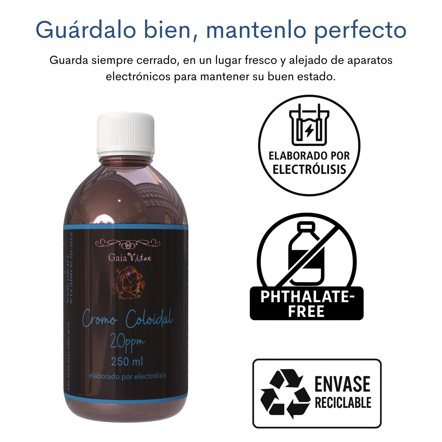 Chrome colloïdal 20 ppm – Verre opaque | Aquapurelife