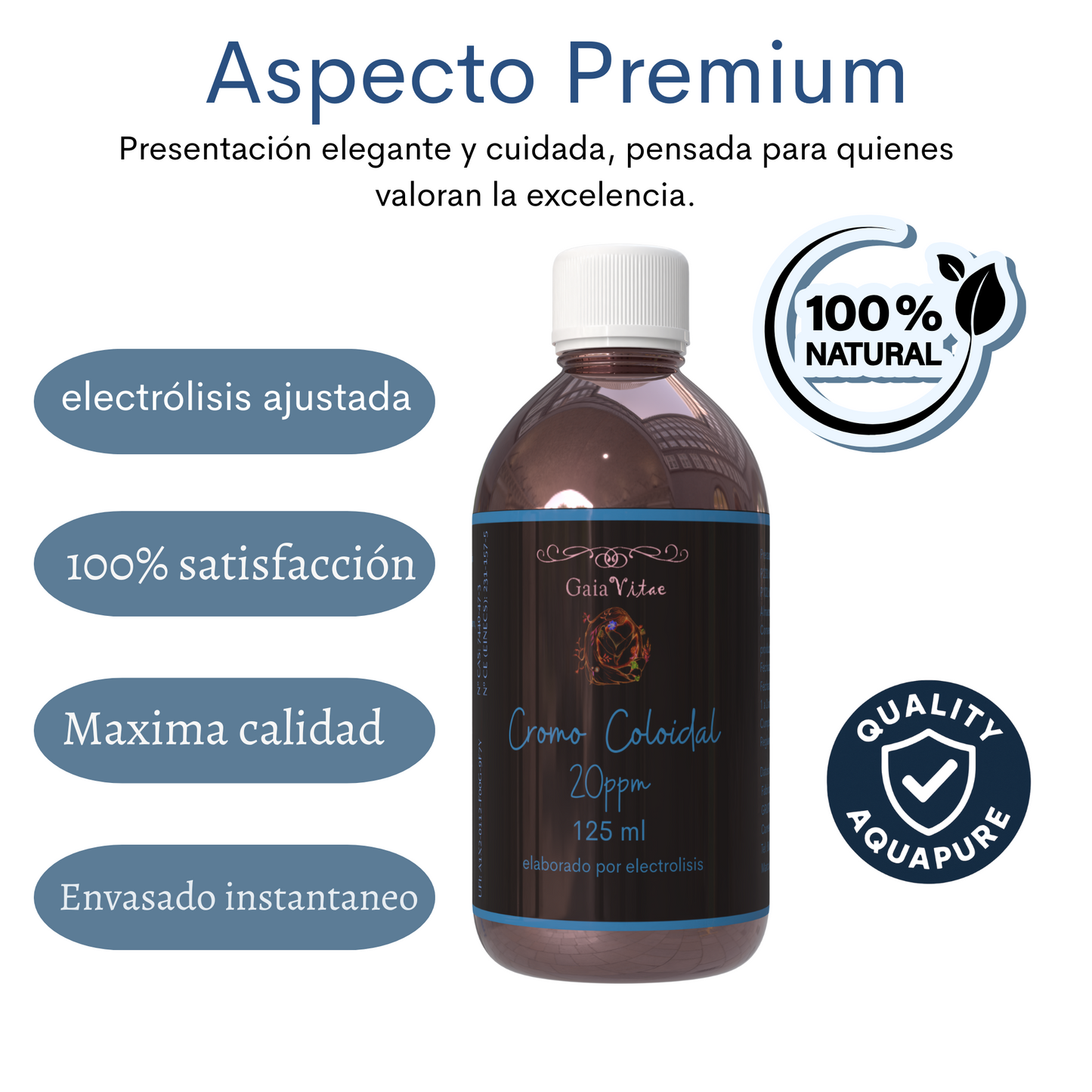 Chrome colloïdal 20 ppm – Verre opaque | Aquapurelife