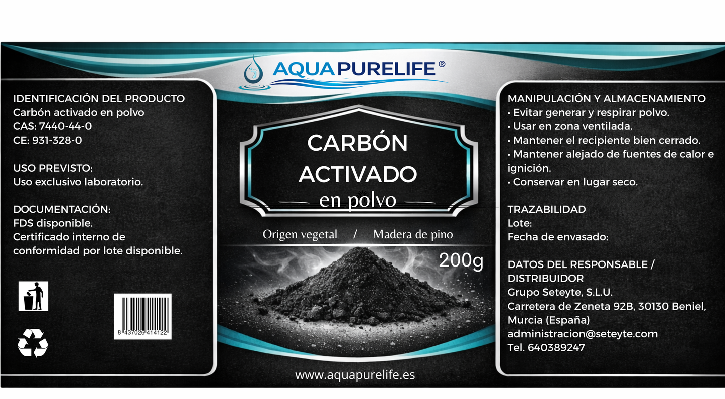 Carbón activado en polvo – Lotes profesionales