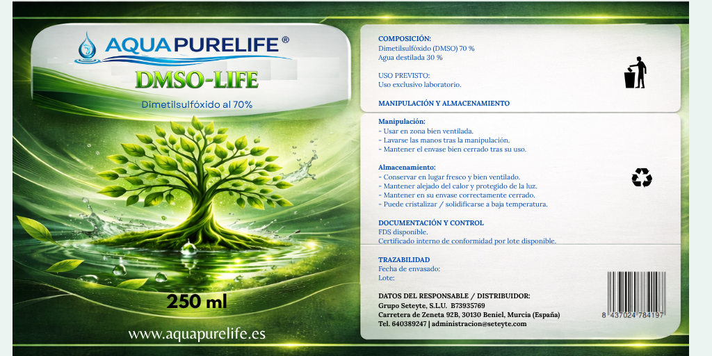 Lotes DMSO 70% – Vidrio Ámbar