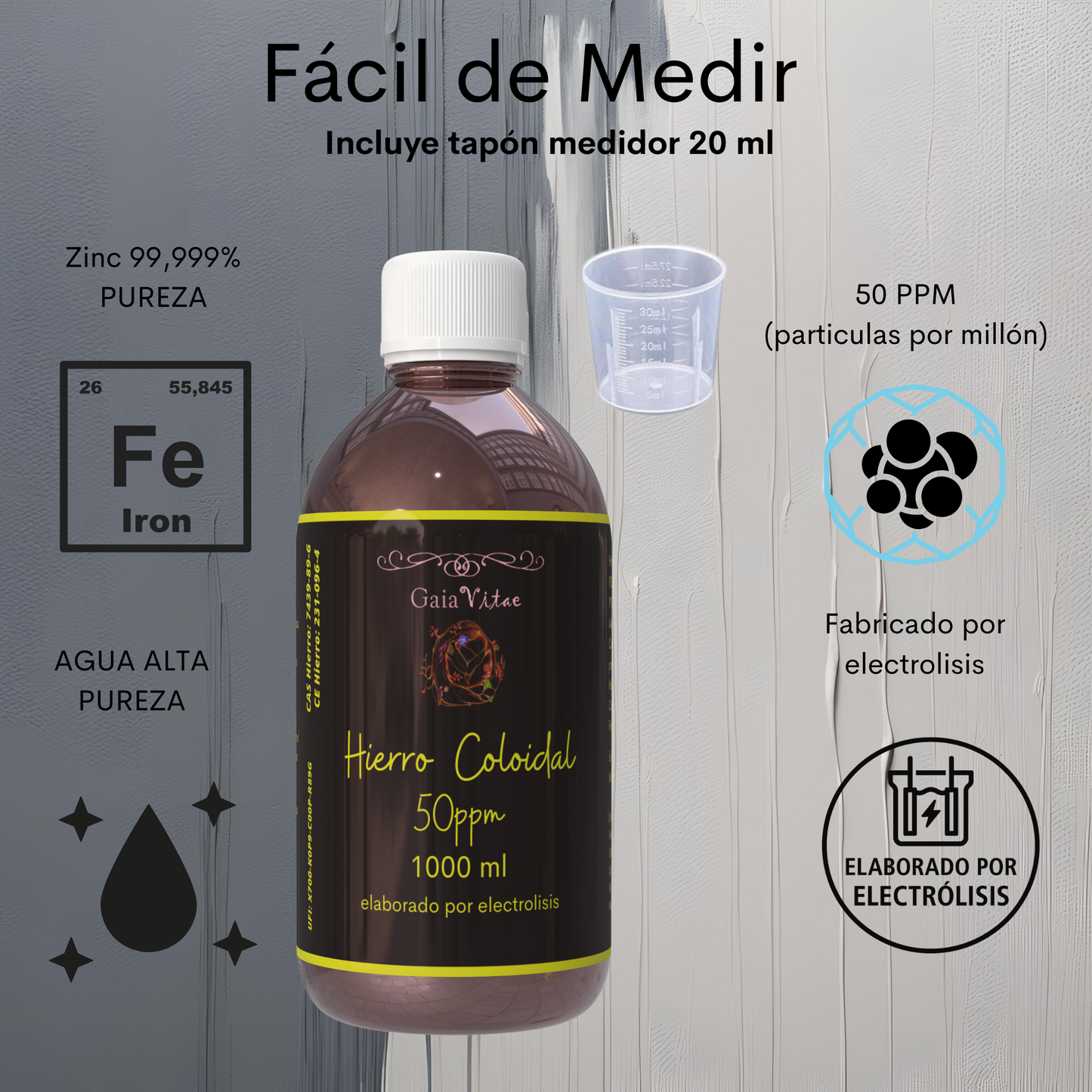 Hierro Coloidal – Vidrio Ámbar | Aquapurelife