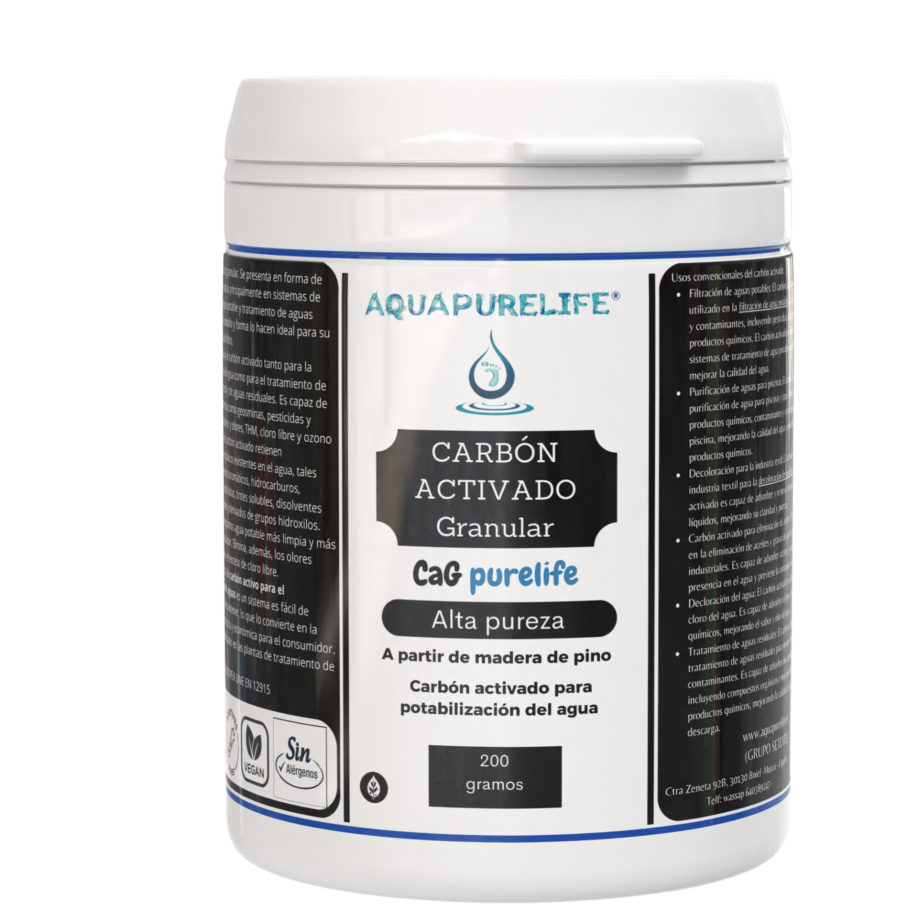 Carbón activo en granulo para purificación del agua - aquapurelife