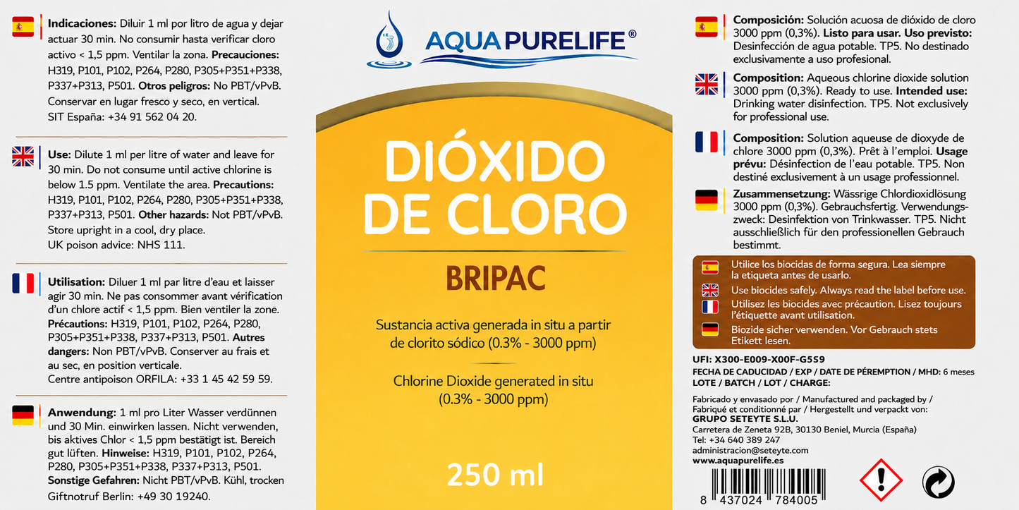 Dióxido de cloro 3000 ppm – Botella individual