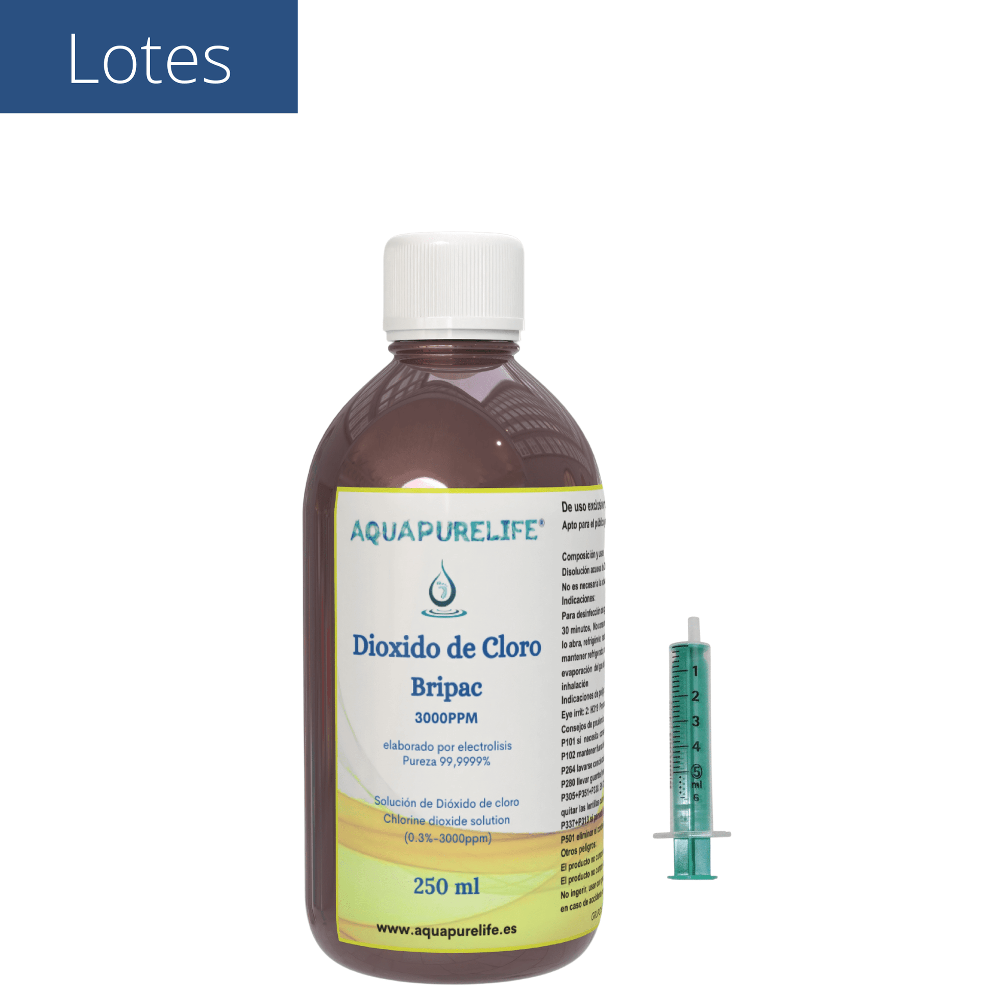 Dióxido de Cloro 3000 ppm – Vidrio Topacio con Gotero | Aquapurelife - aquapurelife