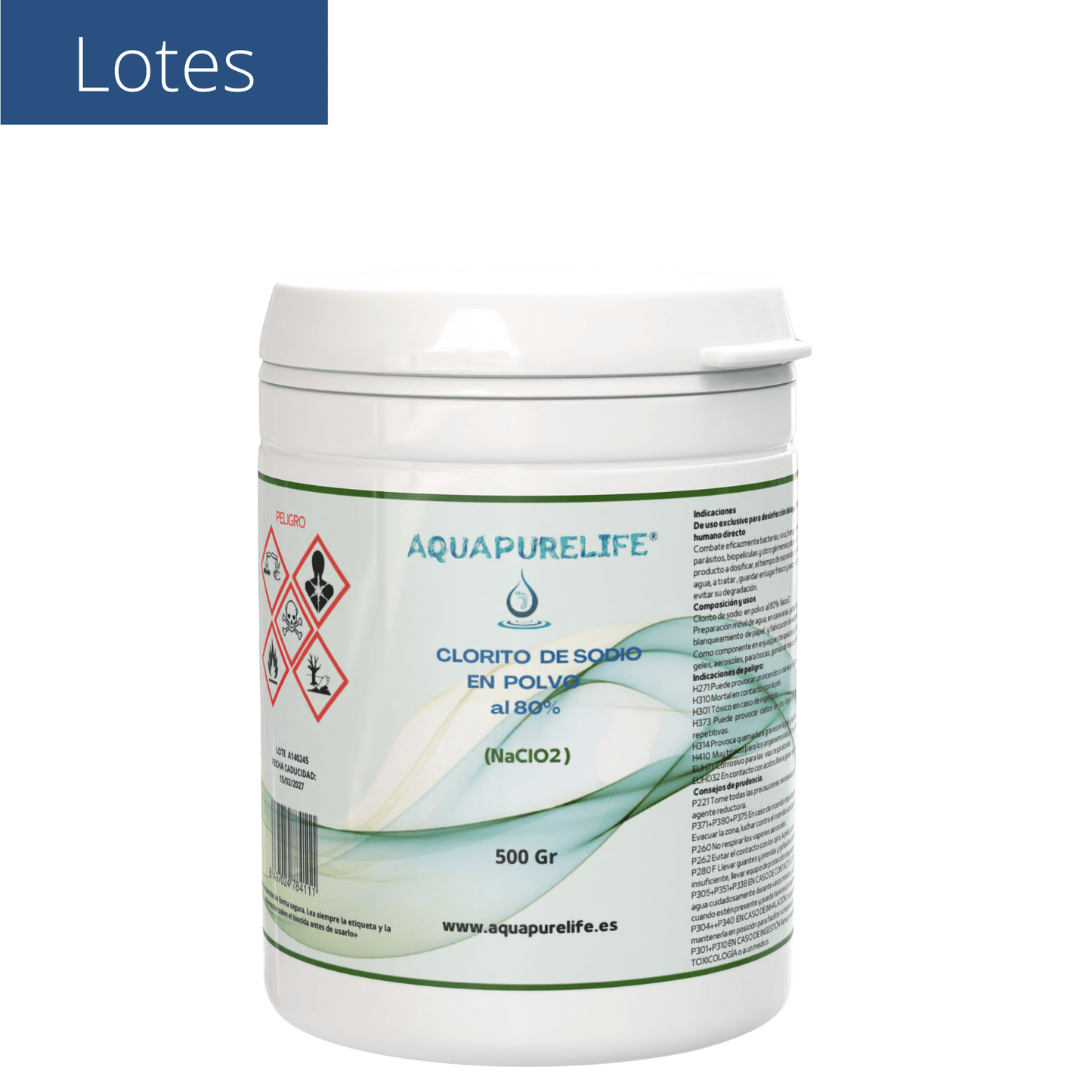 Lote Clorito de Sodio en Polvo 80% – Grado Técnico | Aquapurelife - aquapurelife