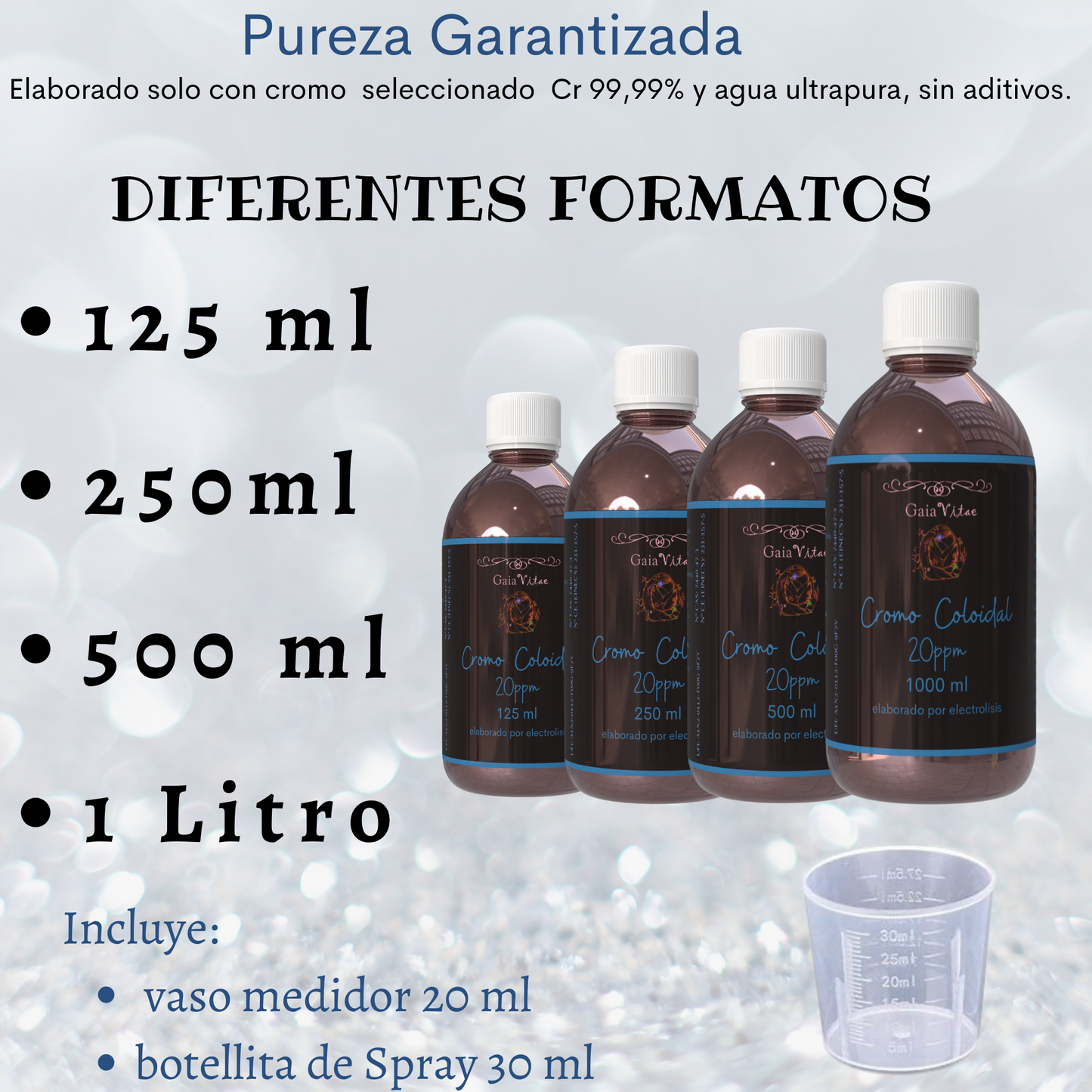 Cromo Coloidal 20 PPM – Vidrio opaco | Aquapurelife