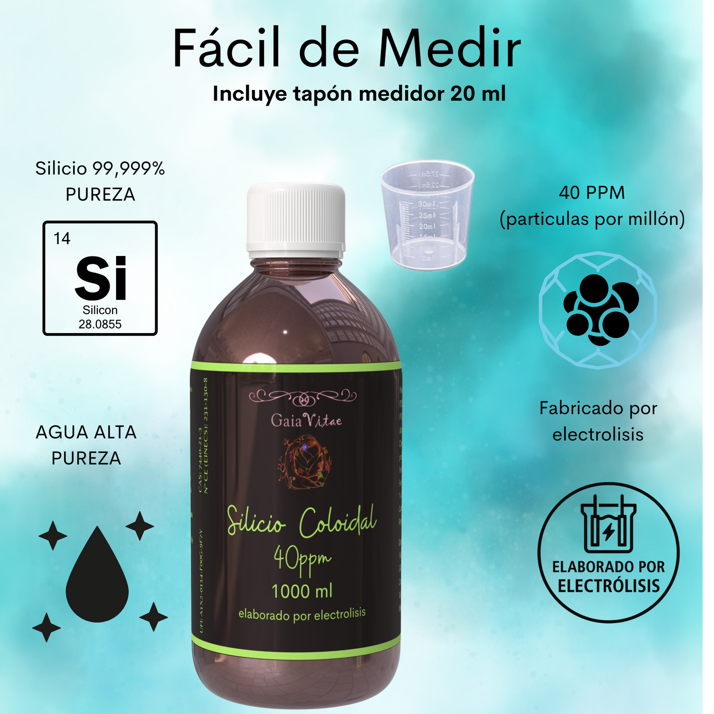Silicio Coloidal – Vidrio Ámbar | Aquapurelife