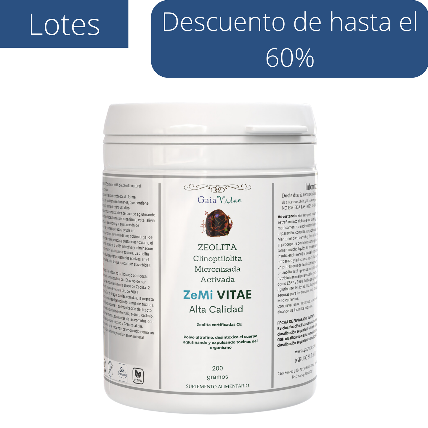 Zeolita clinoptilolita micronizada activa ultrafina