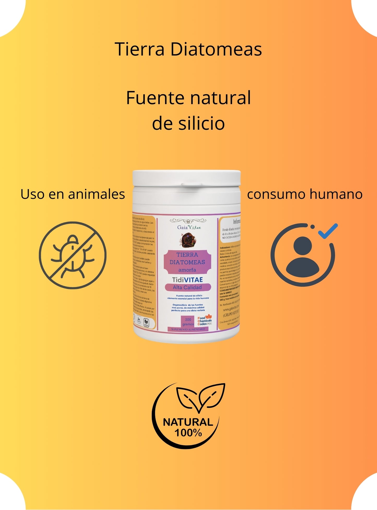 Tierra diatomeas 200 gr -consumo humano