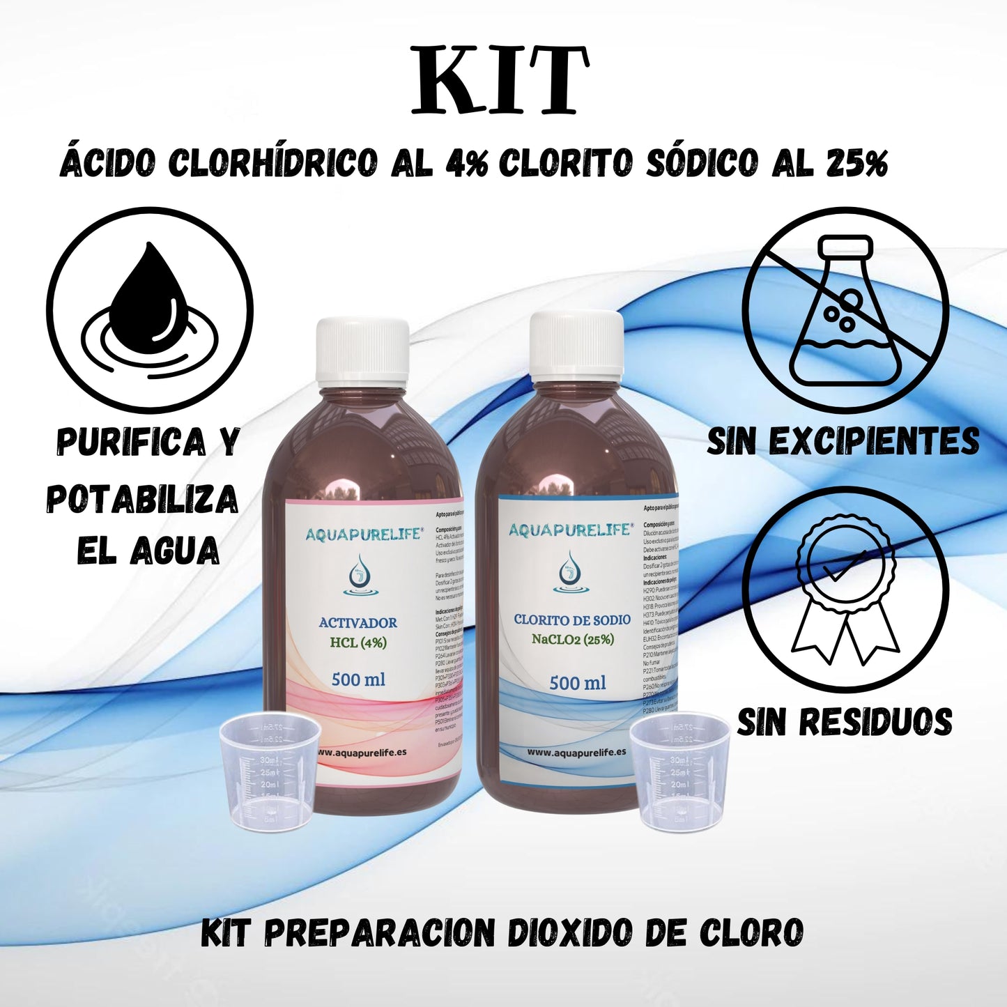 Clorito + Activador 500 ml botella cristal