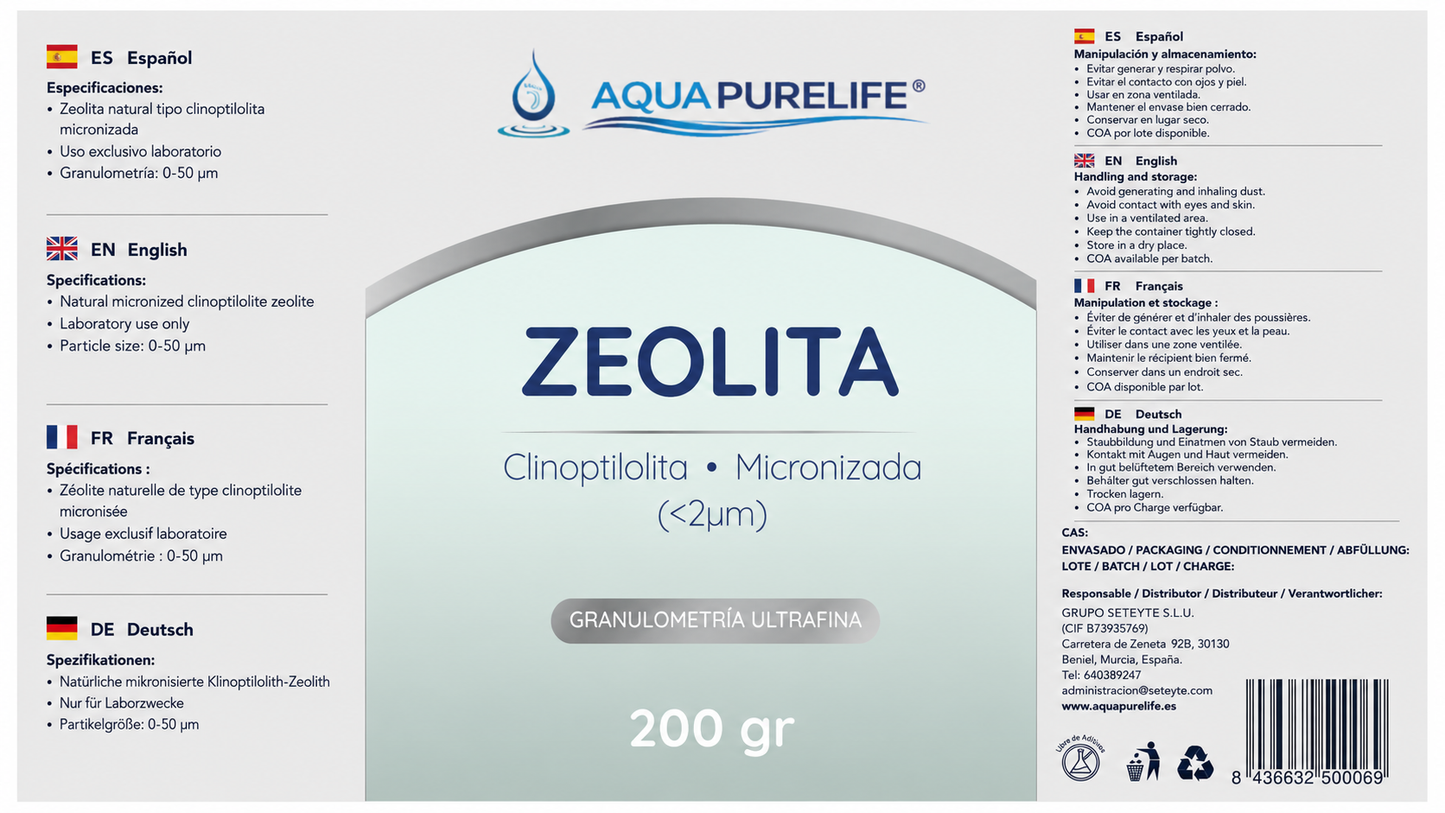 Zeolita en polvo