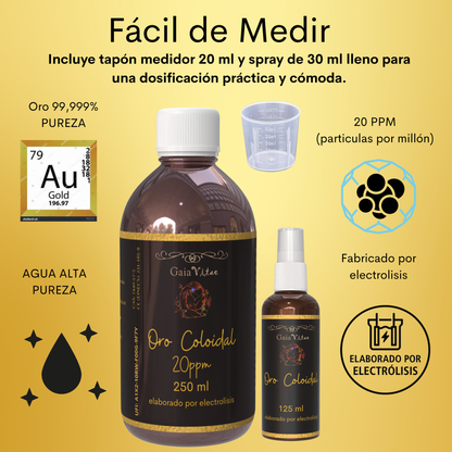 Or colloïdal 20 ppm – Bouteille en verre ambré | Aquapurelife