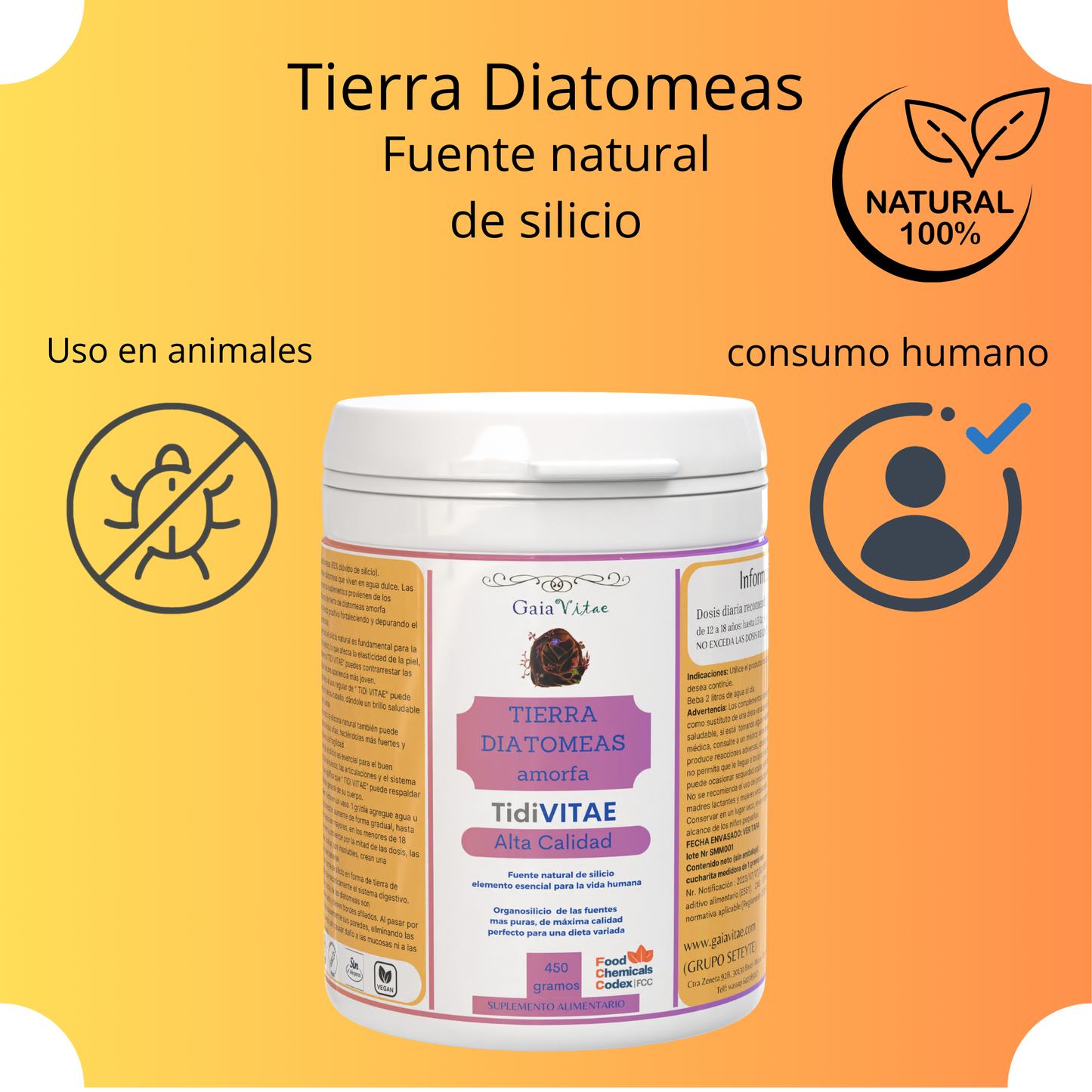 Tierra de Diatomeas - Suplemento Mineral y Desparasitante Natural