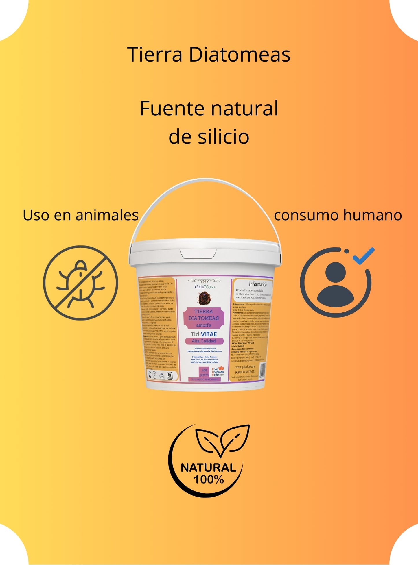 Tierra diatomeas 600gr -consumo humano