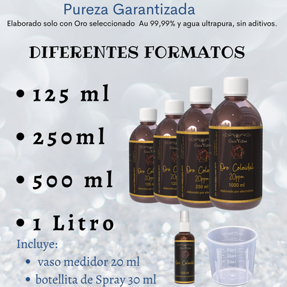Or colloïdal 20 ppm – Bouteille en verre ambré | Aquapurelife