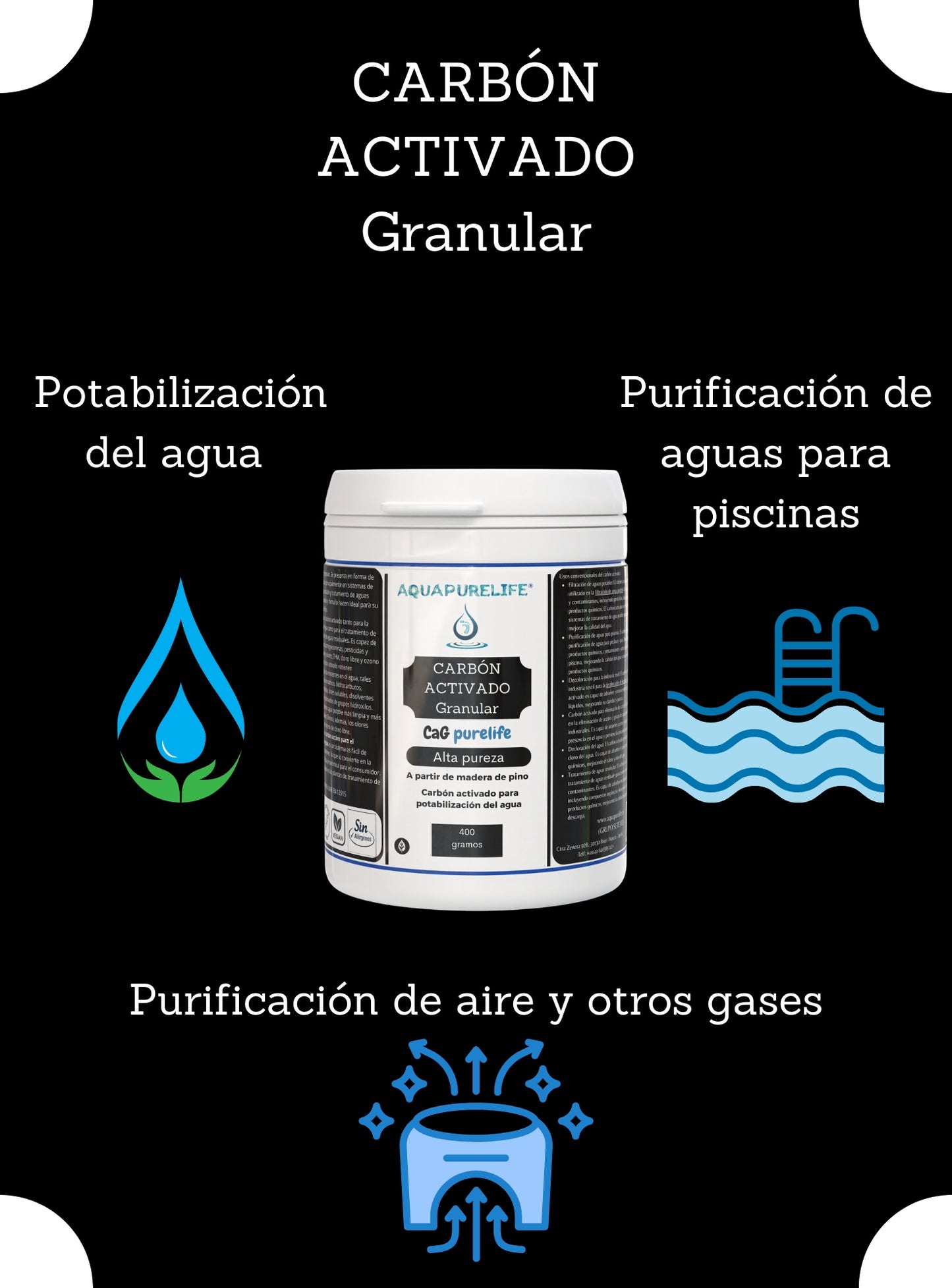 Carbón activo en granulo para purificación del agua (Copia)