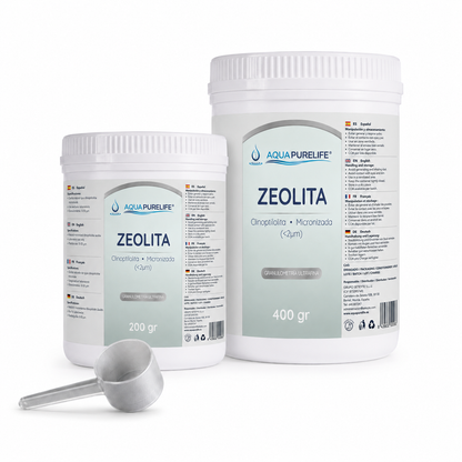 Micronised zeolite in packs of 6 and 12 containers – Aquapurelife