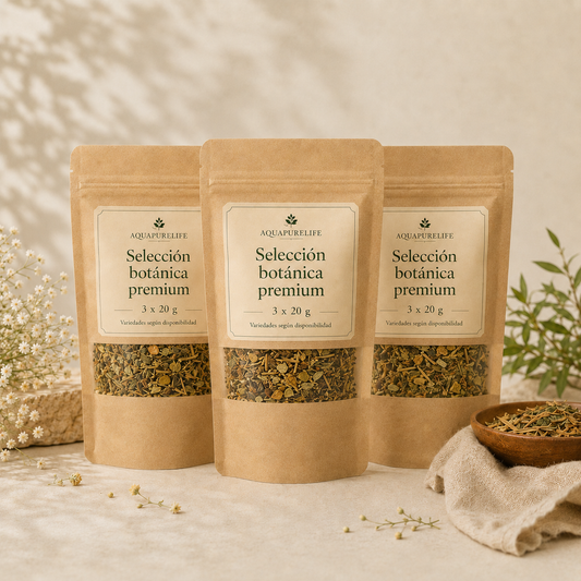 Detalle Aquapurelife · Pack botánico premium 3 x 20 g