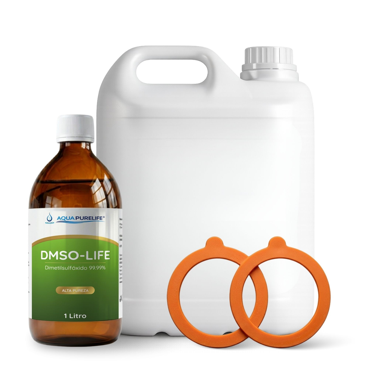 Kit DMSO Profesional: DMSO 99,9 % 1 L en vidrio ámbar Aquapurelife