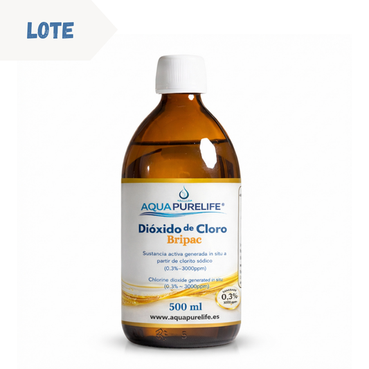Dioxyde de chlore 3 000 ppm – Verre topaze avec compte-gouttes | Aquapurelife
