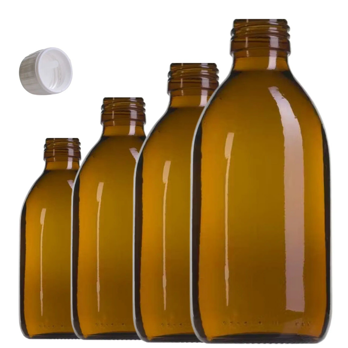 Kit Generación ClO2 Completo: botella de vidrio ámbar 250 ml con tapón dosificador