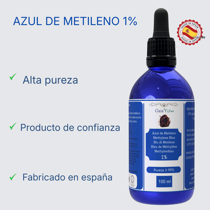 Methylene Blue 1% | Blue Glass with Dropper | Aquapurelife