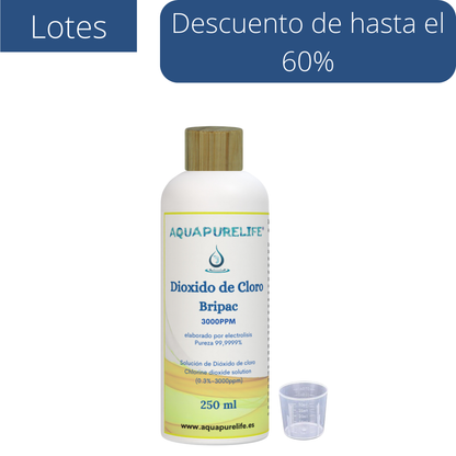 Dióxido  de cloro botella de HDPE elaborado por electrolisis pureza del 99,9999%