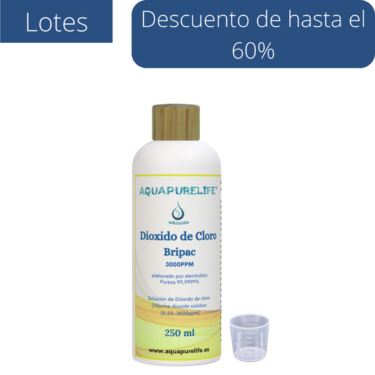 Dióxido  de cloro botella de HDPE elaborado por electrolisis pureza del 99,9999%