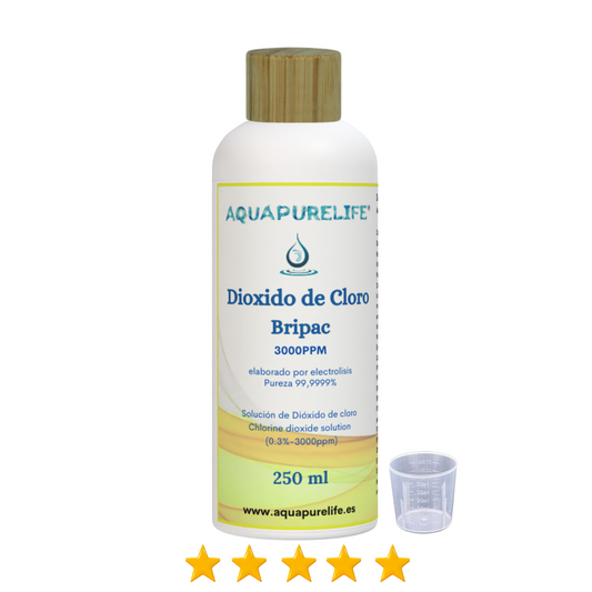 Dióxido de cloro  bote plástico Pharma, elaborado por electrolisis, pureza 99,9999%