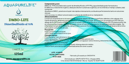 DMSO al 70% 125 ml botella cristal