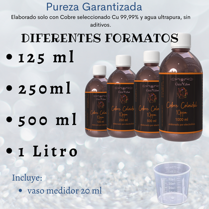 Cobre Coloidal – Vidrio con tapón medidor | Aquapurelife