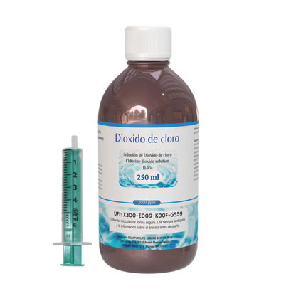 Dióxido de cloro 250 ml botella de cristal Genérico