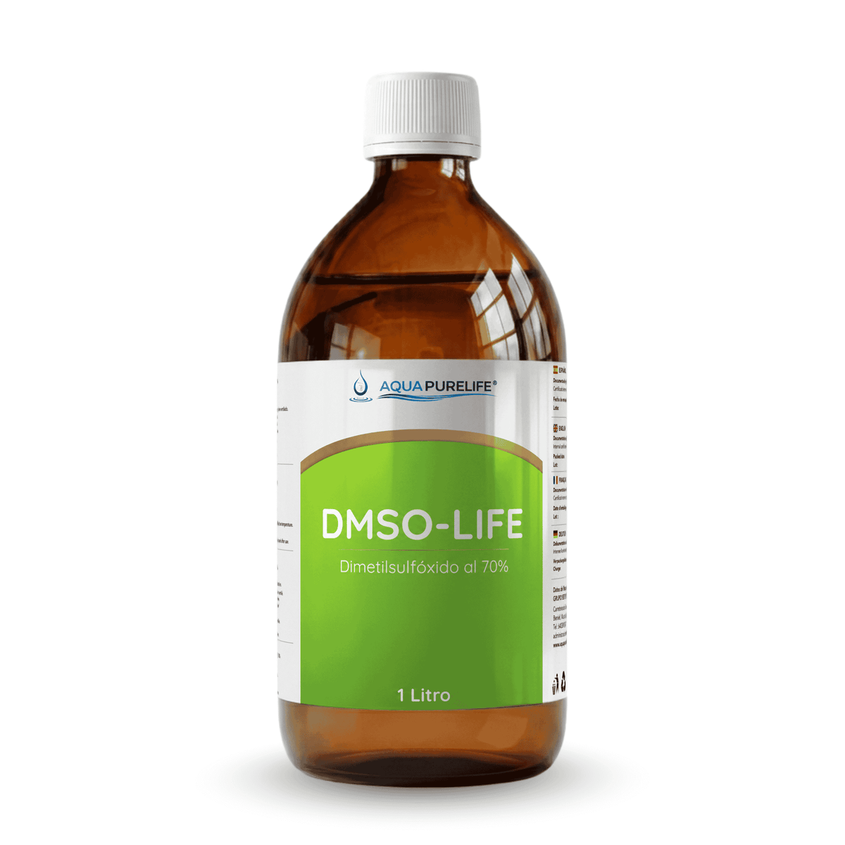 DMSO 70 % en flacon de verre ambré de 1 litre – Aquapurelife