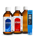 Kit Generazione ClO₂ Completo – Kit clorito + attivatore 250 ml (vetro) + Misuratore TDS + Bottiglia ambrata 250 ml