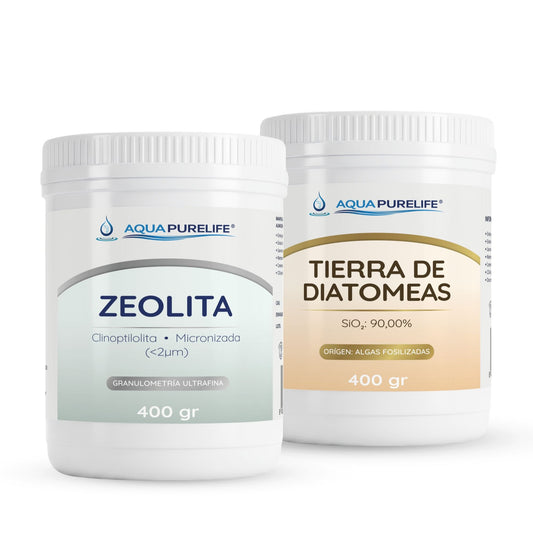 Kit Minerales Técnicos: zeolita clinoptilolita micronizada 400 g y tierra de diatomeas 400 g – Aquapurelife
