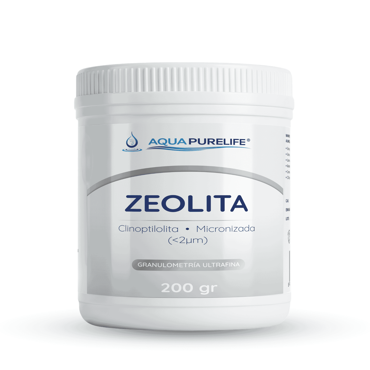 Zeolita clinoptilolita micronizada (< 2 µm), bote de 200 g – Aquapurelife