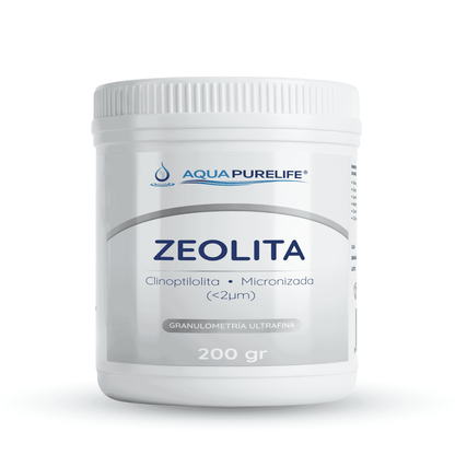 Zeolita clinoptilolita micronizada (< 2 µm), bote de 200 g – Aquapurelife
