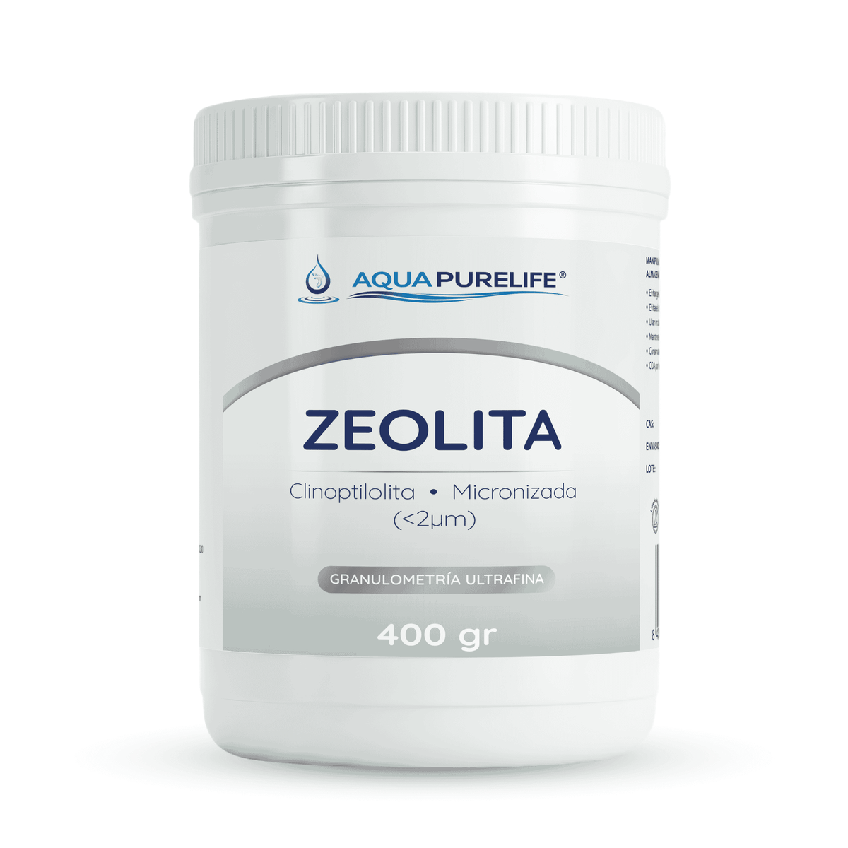 Zeolita clinoptilolita micronizada (< 2 µm), bote de 400 g – Aquapurelife