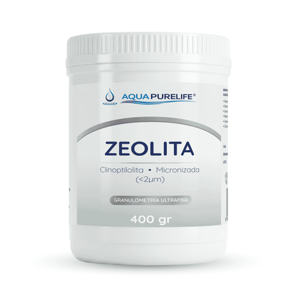 Zeolita clinoptilolita micronizada (< 2 µm), bote de 400 g – Aquapurelife
